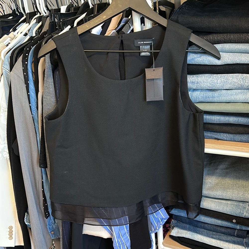 Club Monaco Gray Boxy Sleeveless Tank Top